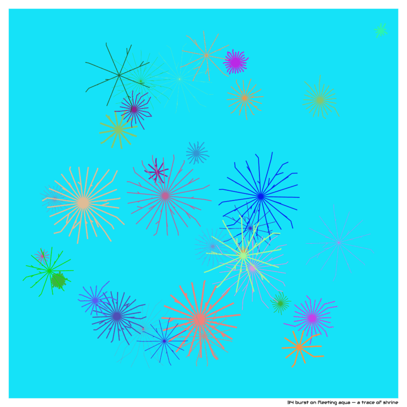 34 burst on fleeting aqua — a trace of shrine