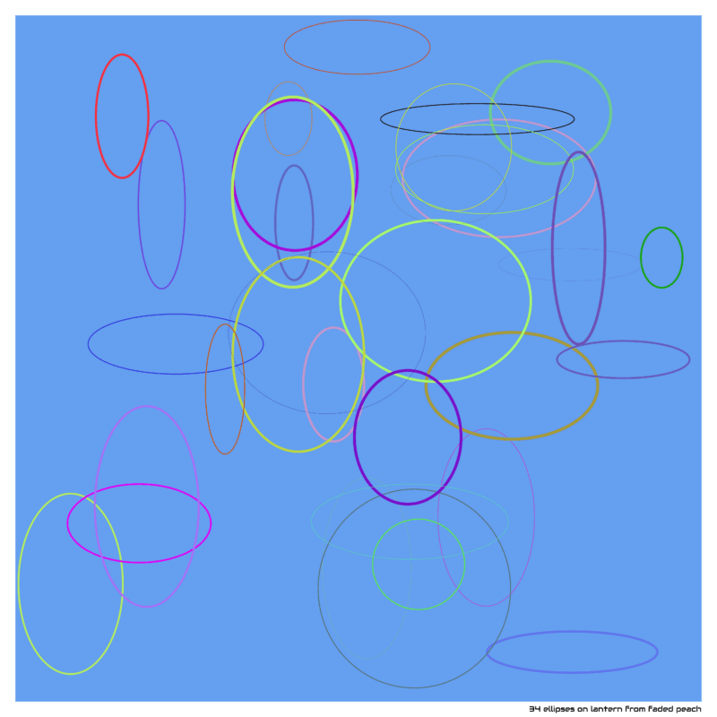 34 ellipses on lantern from faded peach