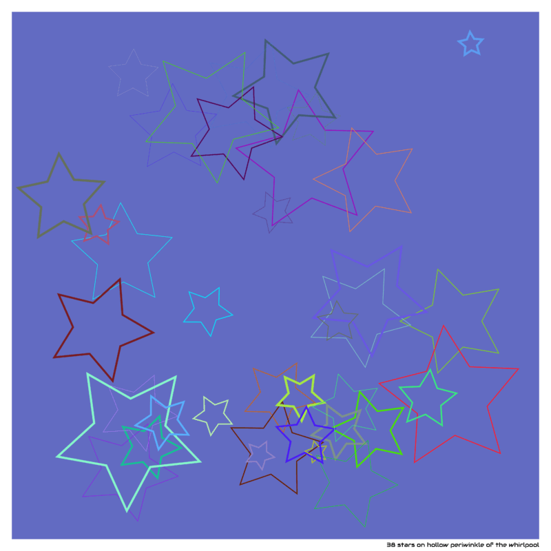 38 stars on hollow periwinkle of the whirlpool