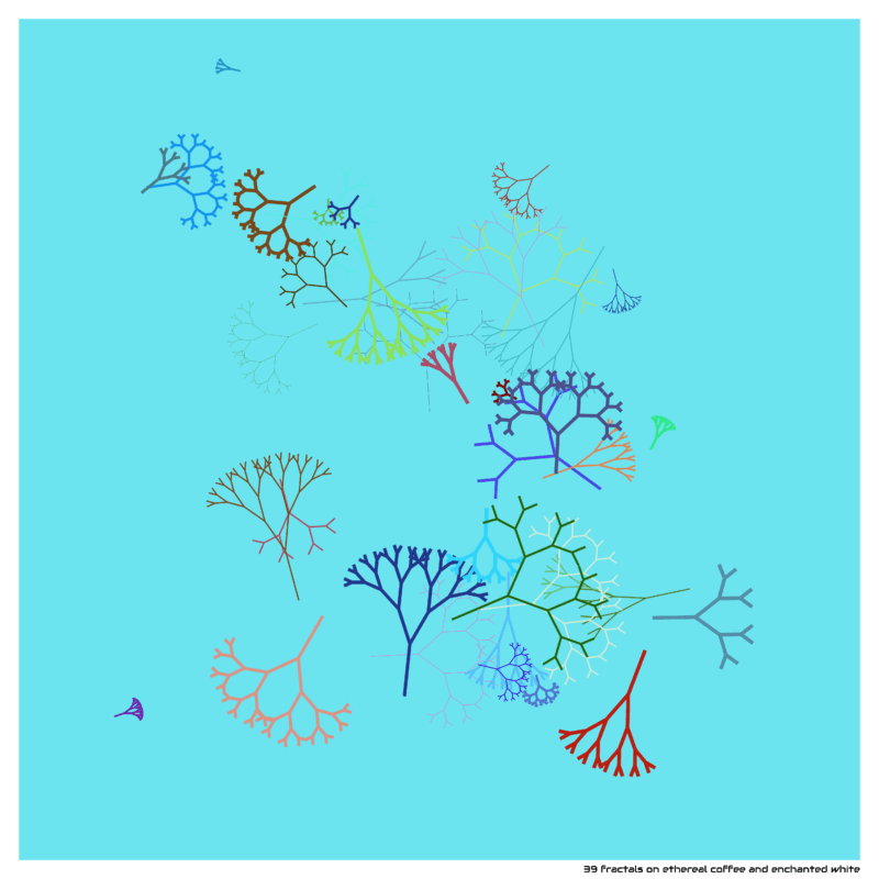 39 fractals on ethereal coffee and enchanted white