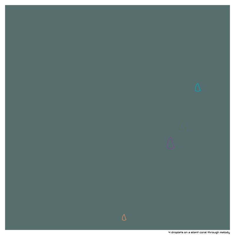 4 droplets on a silent coral through melody