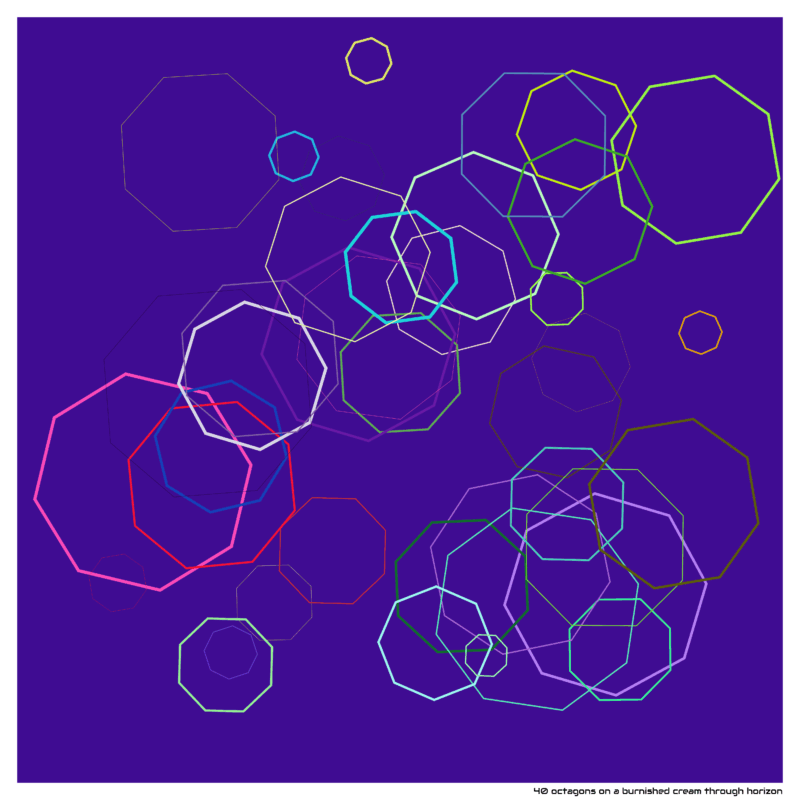 40 octagons on a burnished cream through horizon