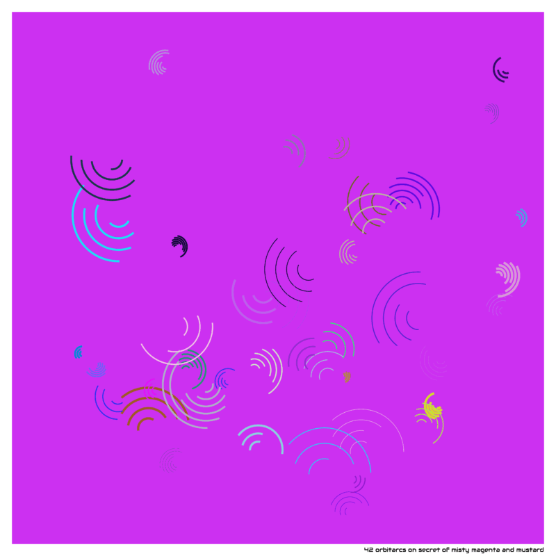 42 orbitarcs on secret of misty magenta and mustard