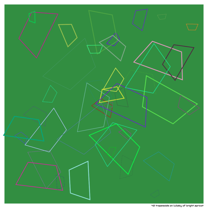 42 trapezoids on lullaby of bright apricot