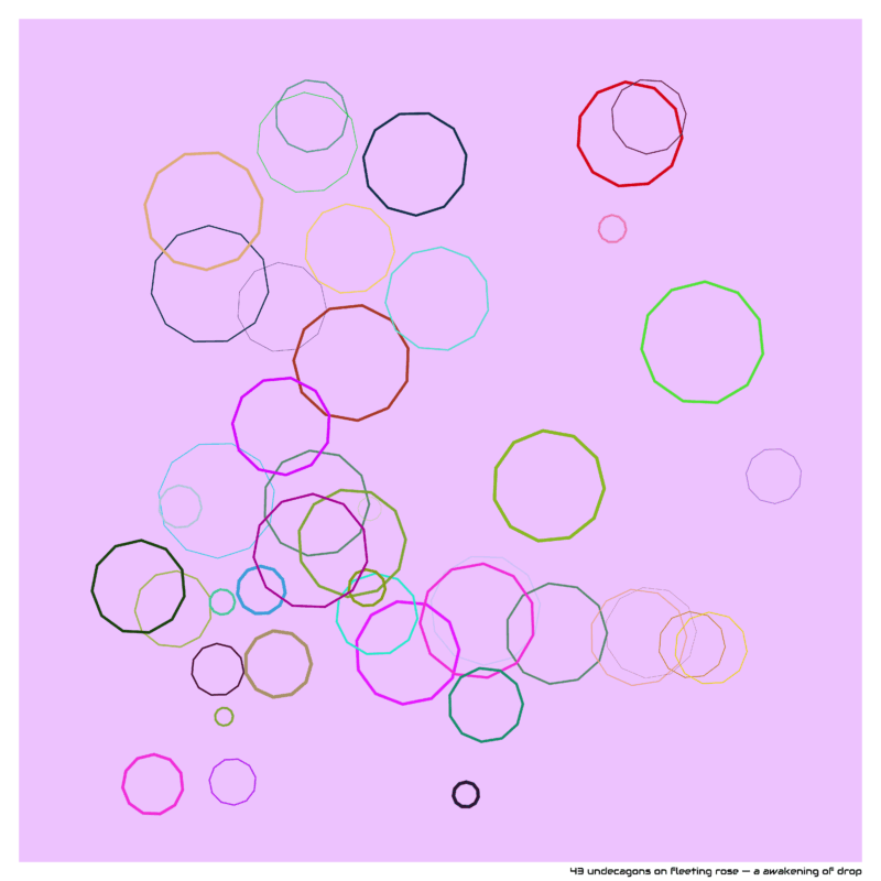 43 undecagons on fleeting rose — a awakening of drop