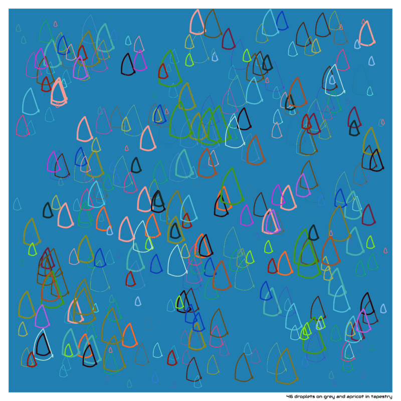 46 droplets on grey and apricot in tapestry