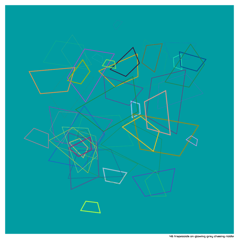 46 trapezoids on glowing grey chasing riddle