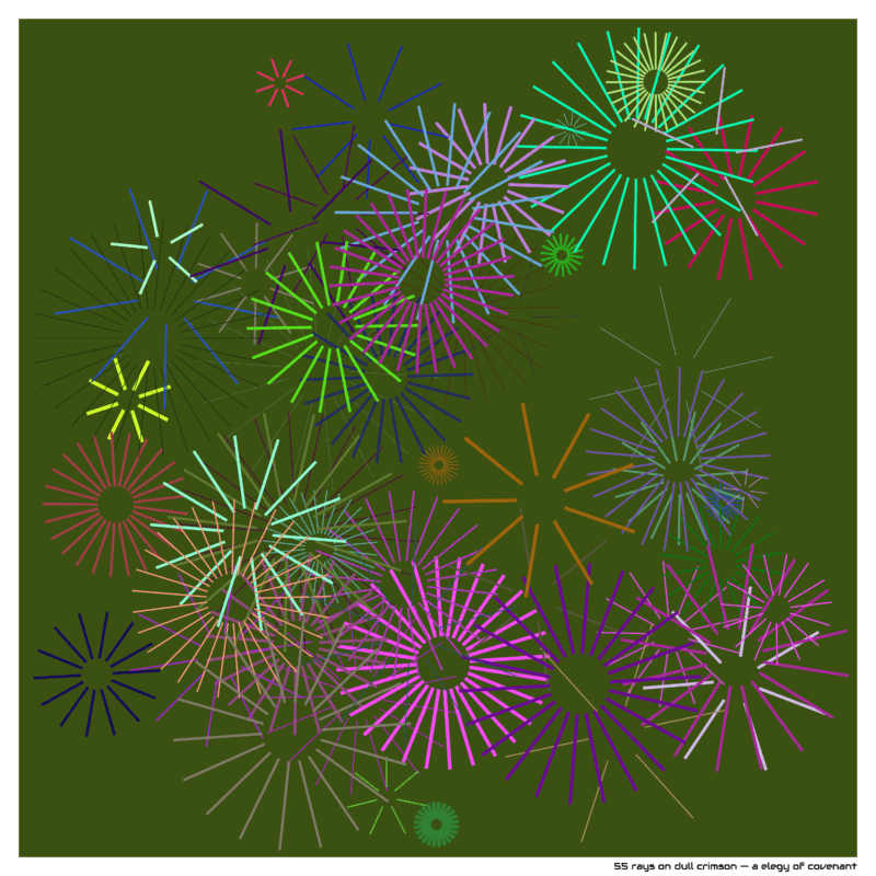 55 rays on dull crimson — a elegy of covenant