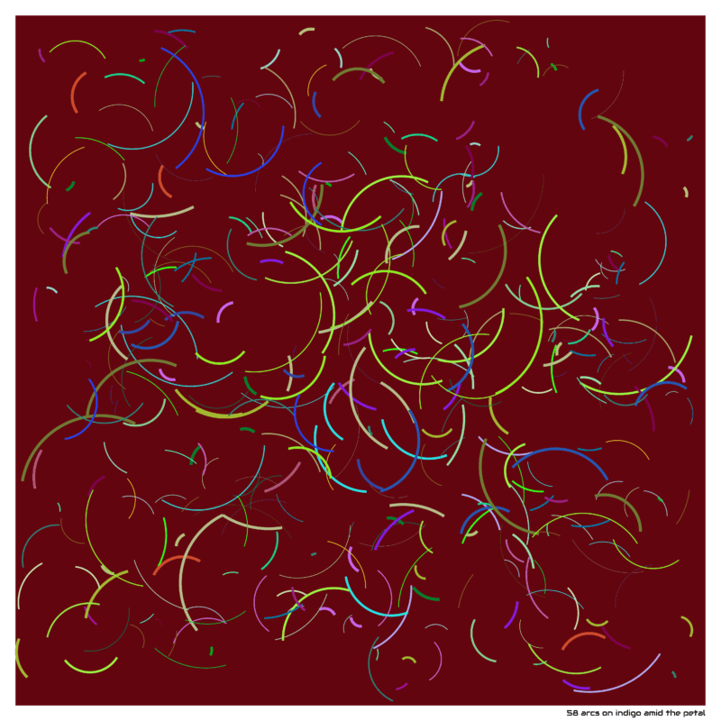 58 arcs on indigo amid the petal