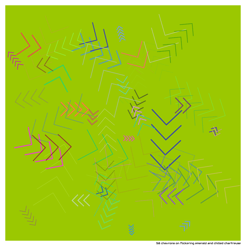 58 chevrons on flickering emerald and chilled chartreuse