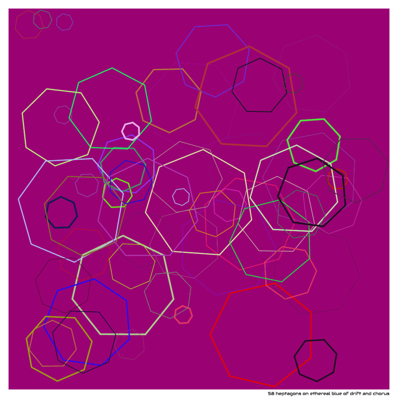 58 heptagons on ethereal blue of drift and chorus