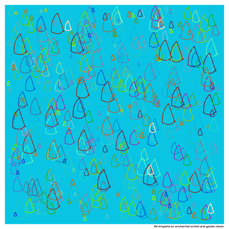 59 droplets on enchanted orchid and golden lemon