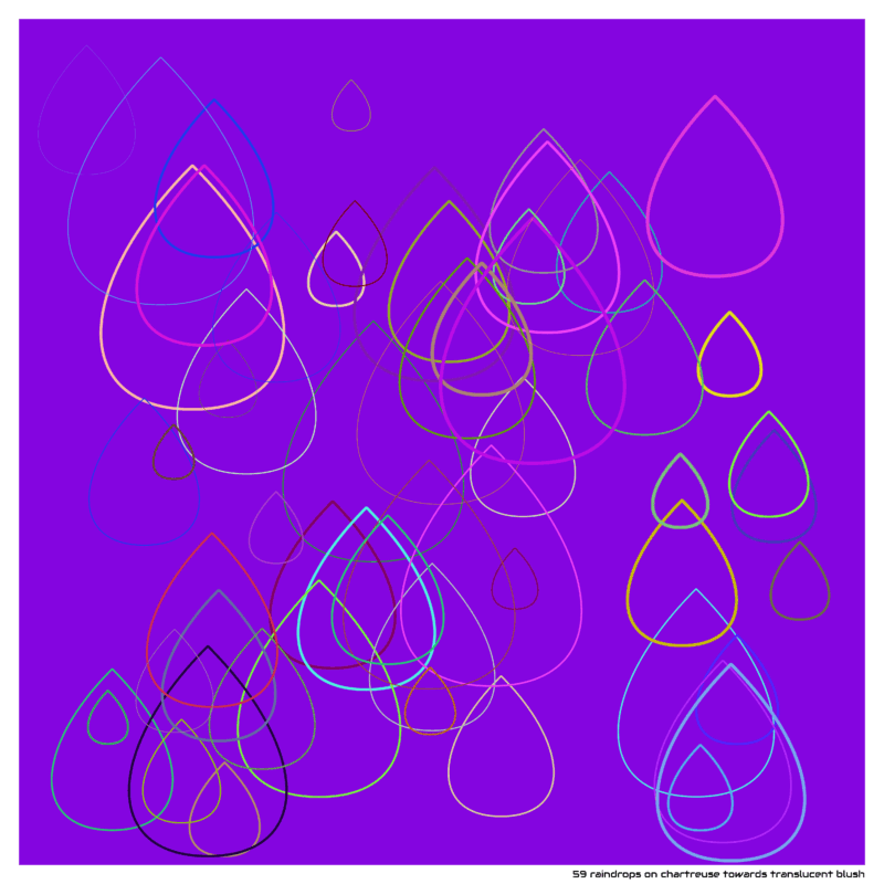 59 raindrops on chartreuse towards Translucent blush