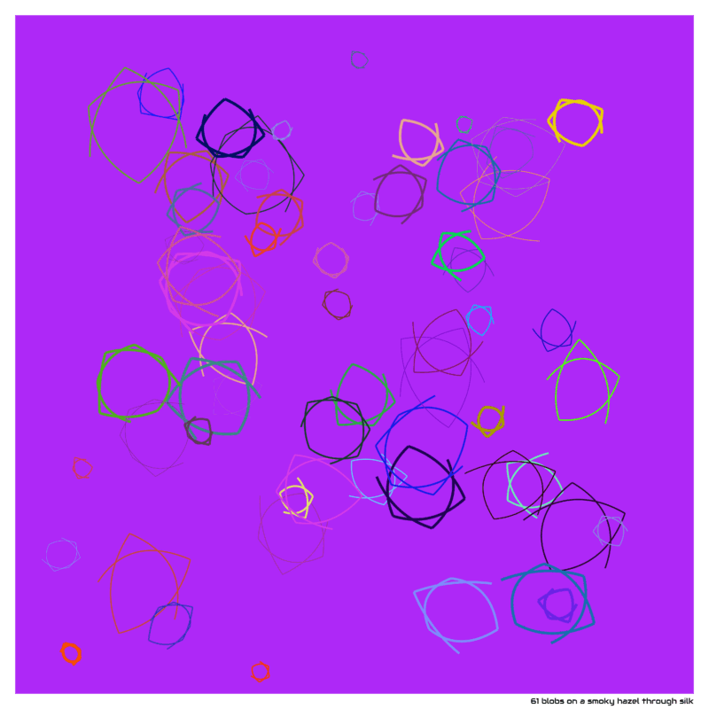 61 blobs on a smoky hazel through silk