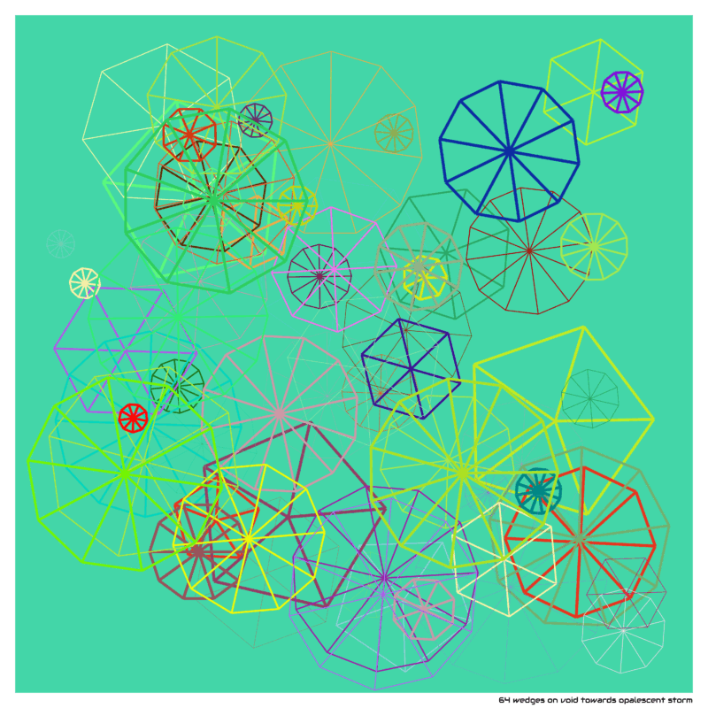 64 wedges on void towards opalescent storm