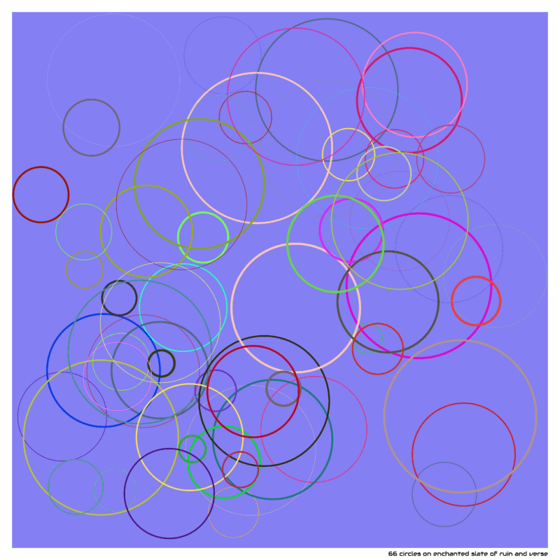 66 circles on enchanted slate of ruin and verse