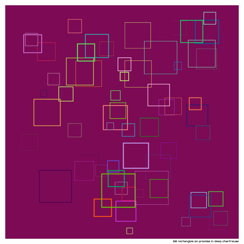 68 rectangles on promise in deep chartreuse