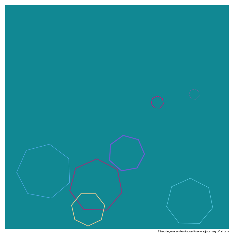 7 heptagons on luminous lime — a journey of storm
