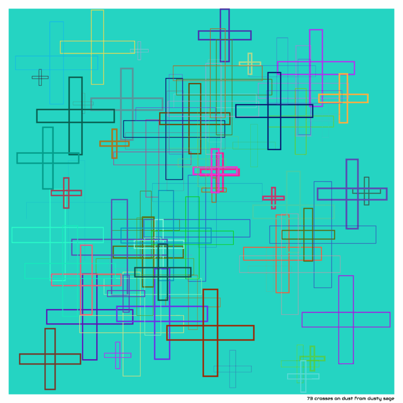 73 crosses on dust from dusty sage