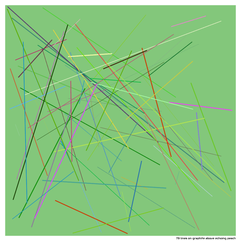 73 lines on graphite above Echoing peach