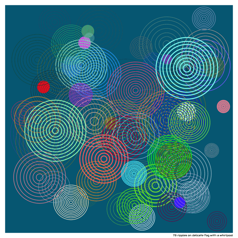 73 ripples on delicate fog with a whirlpool