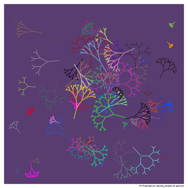 74 fractals on velvety dream of apricot