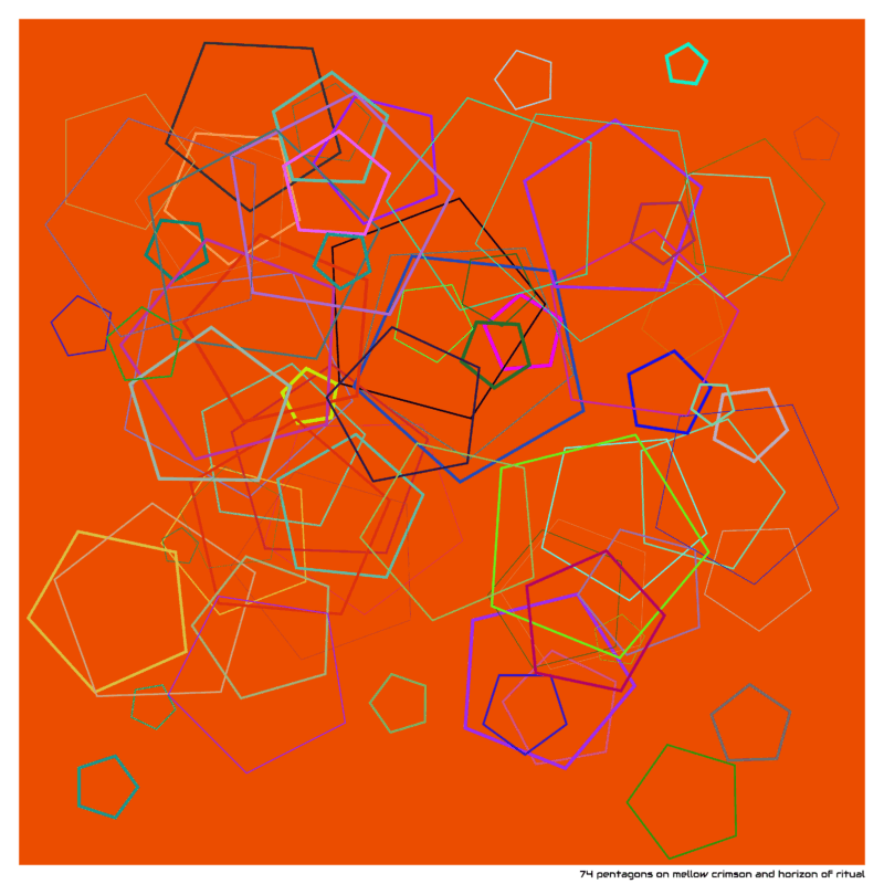 74 pentagons on Mellow crimson and Horizon of Ritual