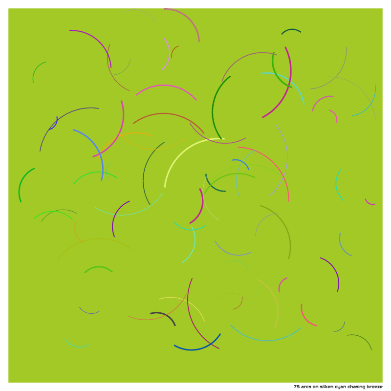 75 arcs on silken cyan chasing breeze