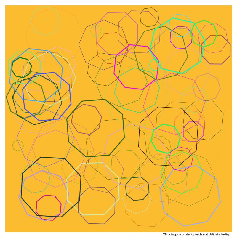 75 octagons on dark peach and delicate twilight