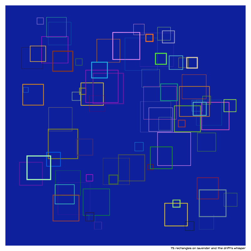 75 rectangles on lavender and the drift’s whisper