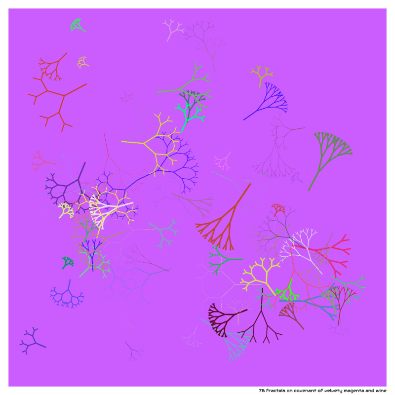 76 fractals on covenant of velvety magenta and wine