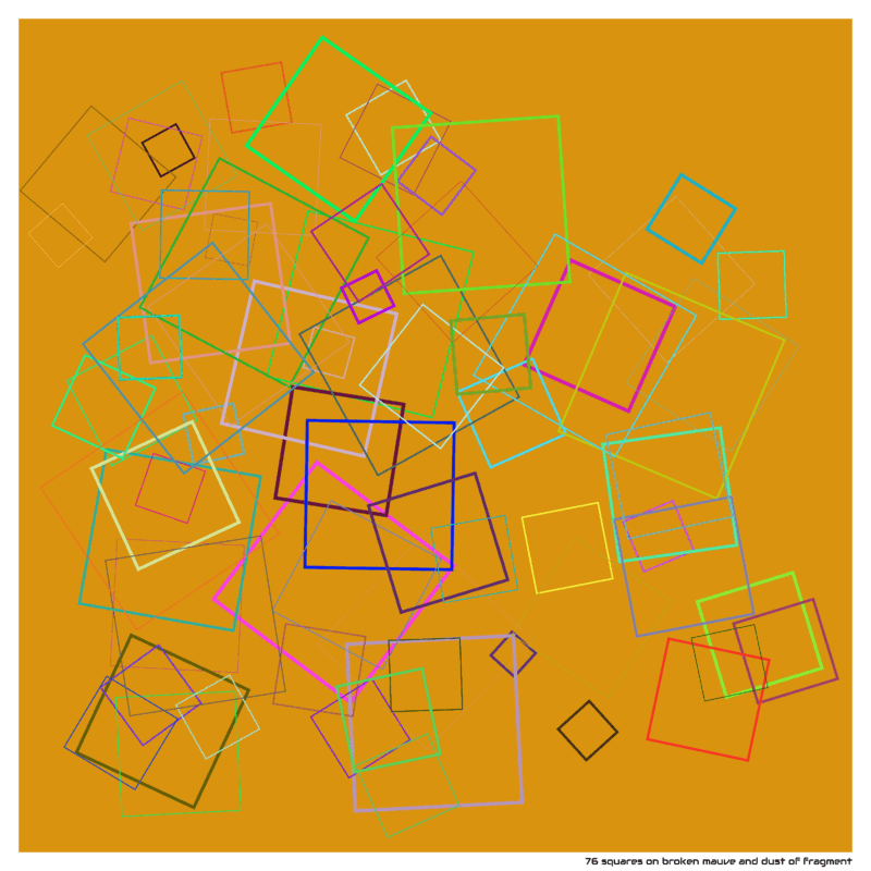 76 squares on broken mauve and dust of fragment