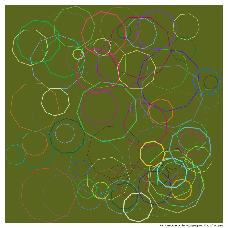 79 nonagons on lonely grey and fog of eclipse