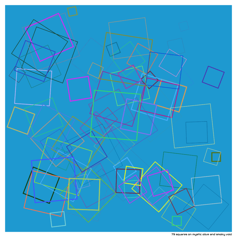 79 squares on mystic olive and smoky void