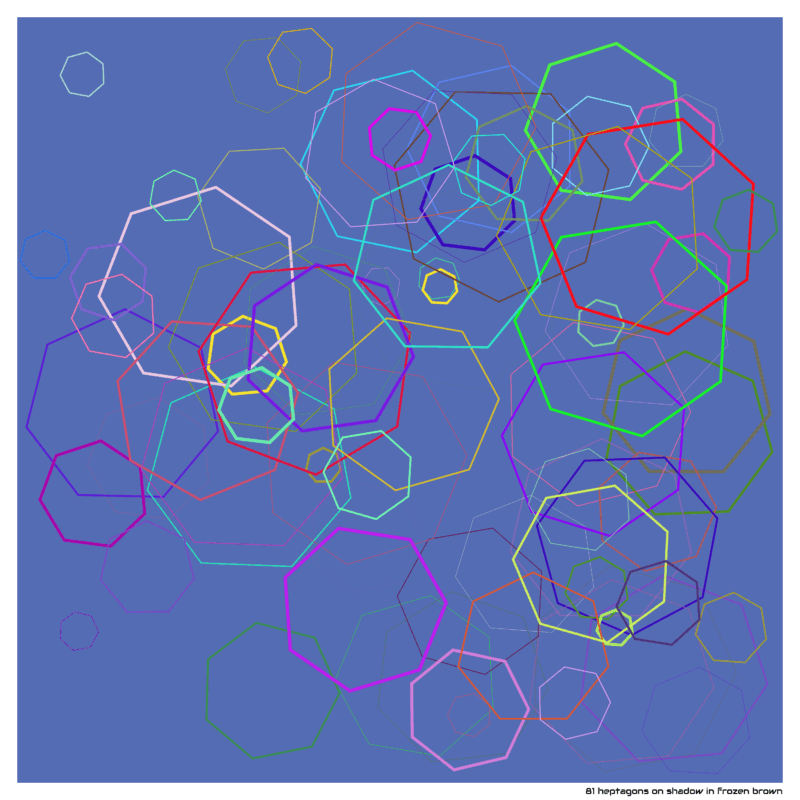 81 heptagons on Shadow in Frozen brown