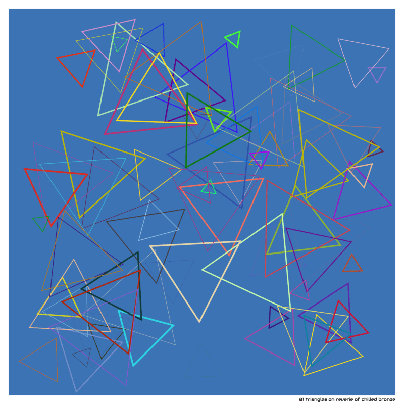 81 triangles on reverie of chilled bronze