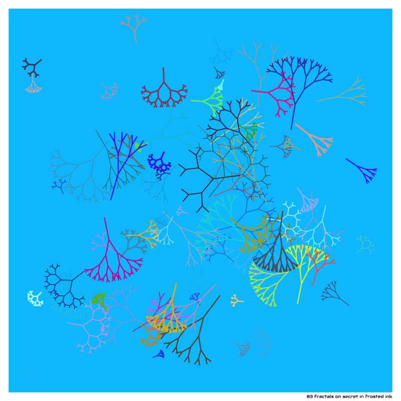 83 fractals on secret in frosted ink