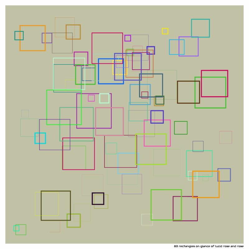83 rectangles on glance of lucid rose and rose