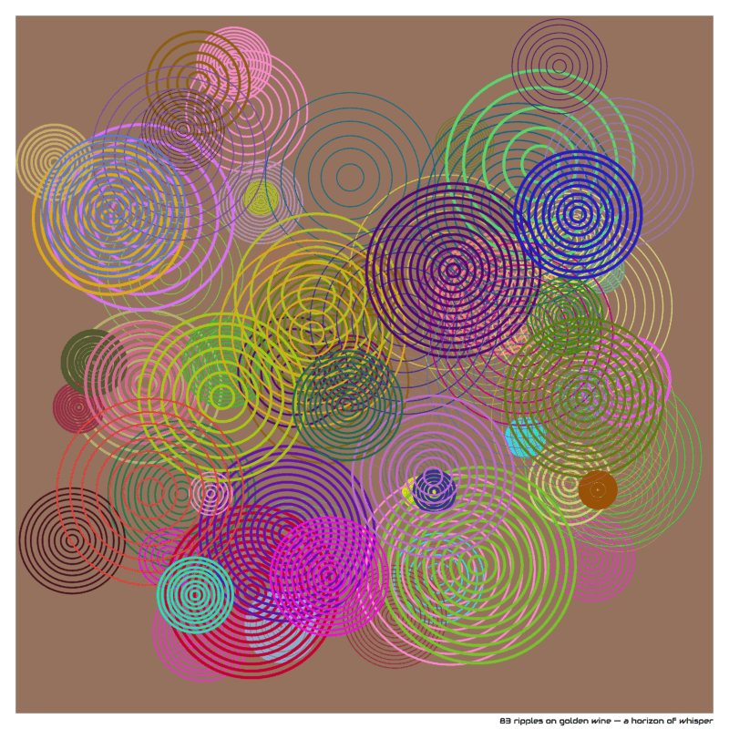 83 ripples on golden wine — a horizon of whisper