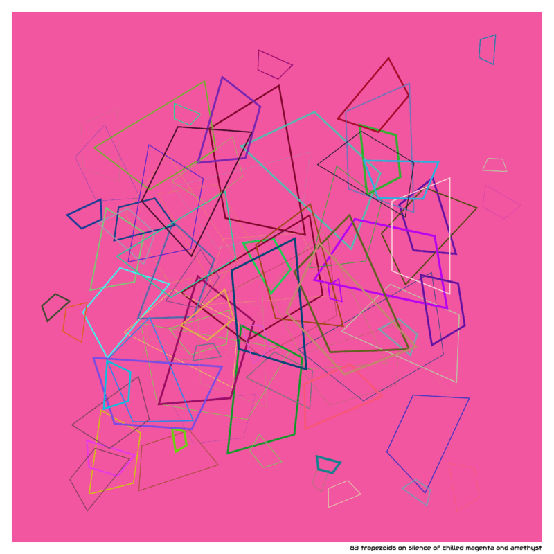 83 trapezoids on silence of chilled magenta and amethyst