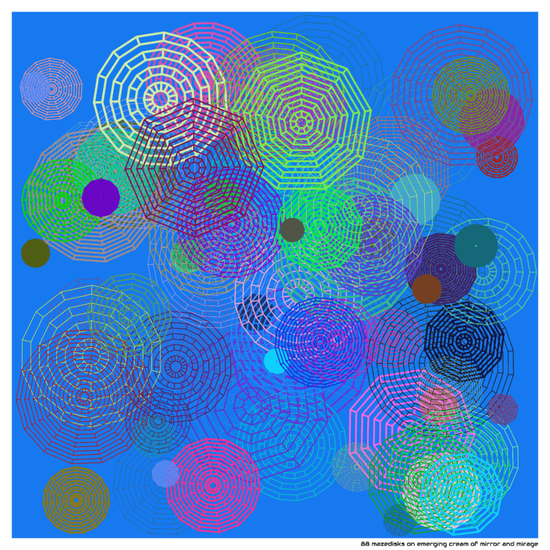 88 mazedisks on Emerging cream of Mirror and Mirage