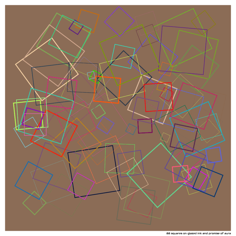 88 squares on glazed ink and promise of aura