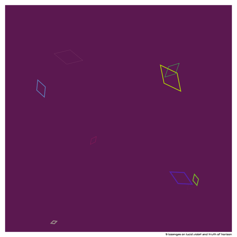 9 lozenges on lucid violet and truth of horizon