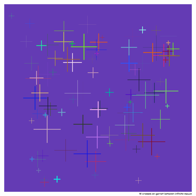 91 crosses on garnet between infinite mauve