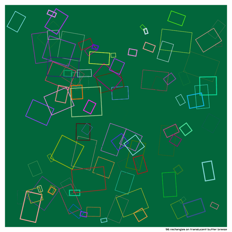 96 rectangles on translucent butter breeze