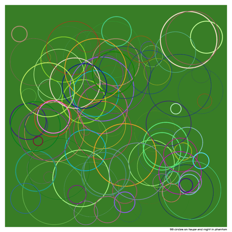 99 circles on taupe and night in phantom