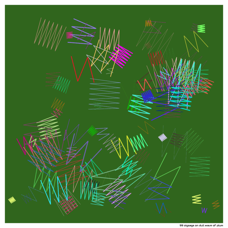99 zigzags on dull wave of plum