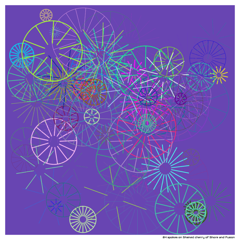 84 spokes on Stained cherry of Shore and Fusion