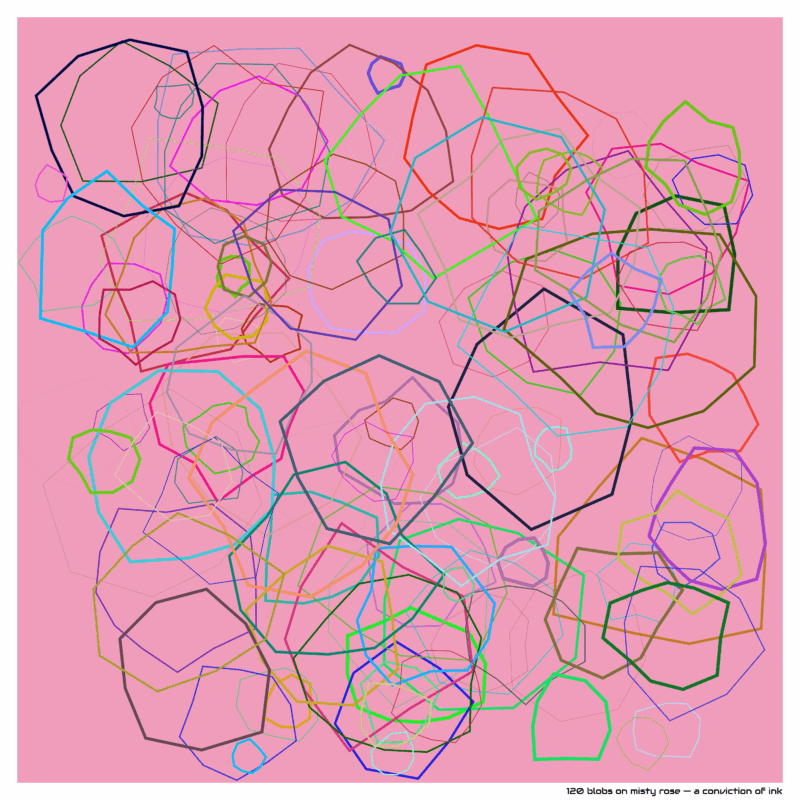 120 blobs mistyrose aconvictionofink