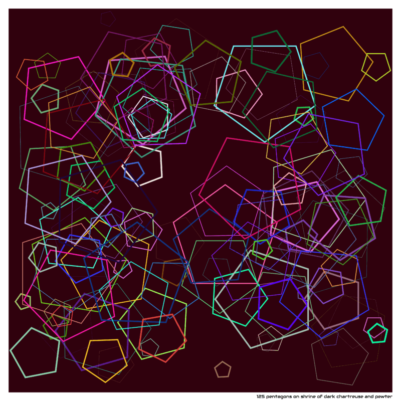 125 pentagons shrineofdarkchartreuseandpewter